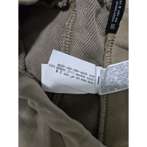 Zara 100% Cotton Washed Effect Oversized Wide Leg Sweatpants Beige Size S NWT - Picture 5 of 5